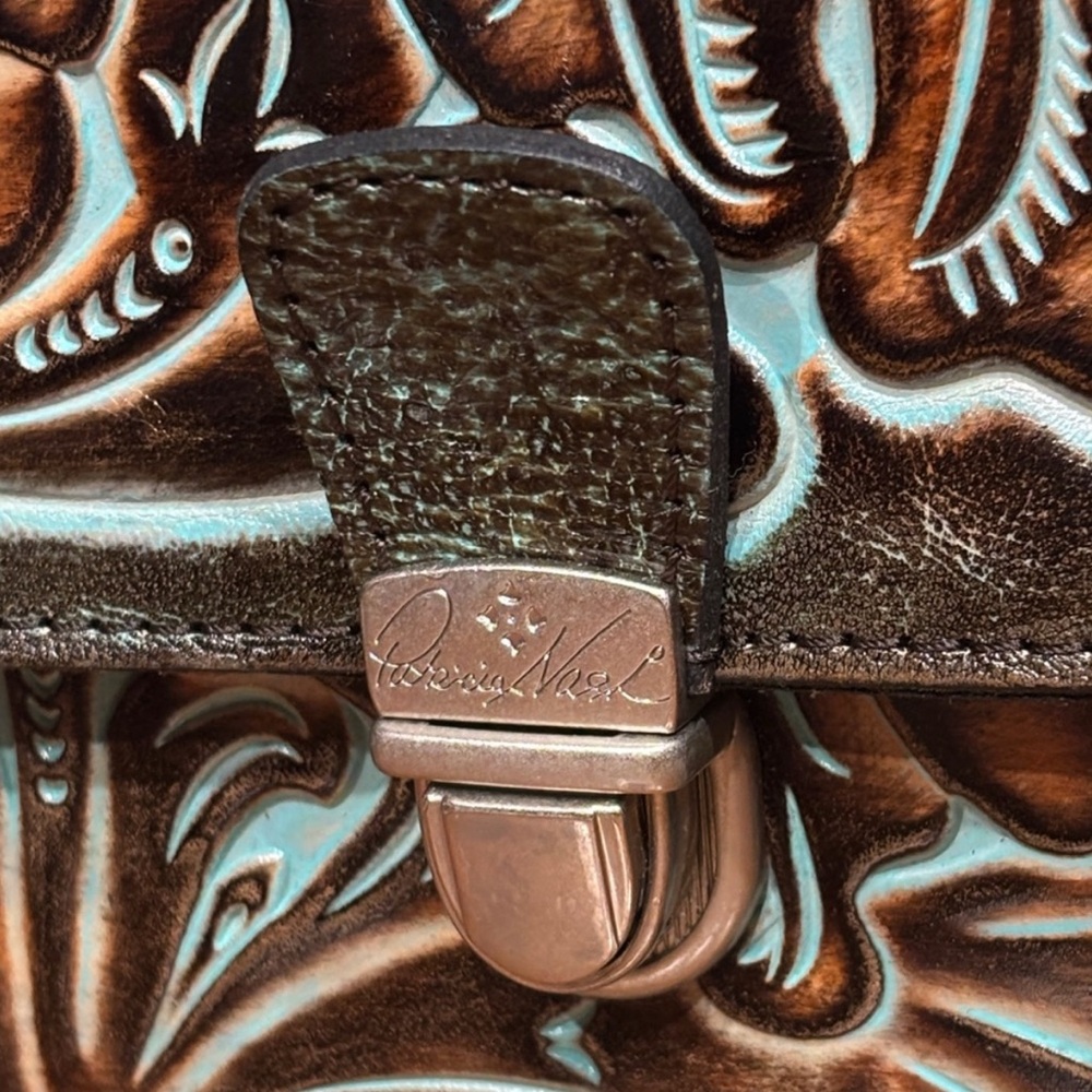 PATRICIA NASH Tooled Laurentina Crossbody Italian Leather Handcrafted Stitching - Picture 14 of 15
